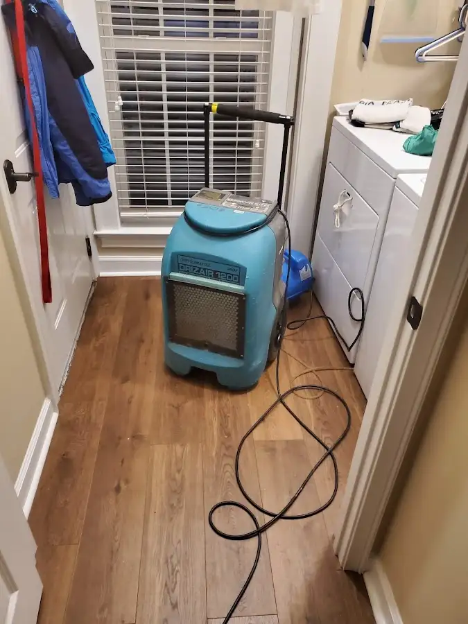 Commercial dehumidifier deployed for Flood Damage Cleanup in Vernal
